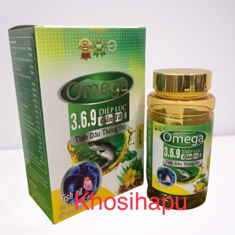 Viên uống Omega 369 diệp lục cần tây tinh dầu thông đỏ dầu gấc giúp sáng mắt