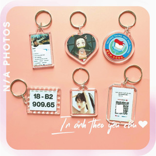 Móc khóa Mica  bao gồm 2 ảnh in theo yêu cầu