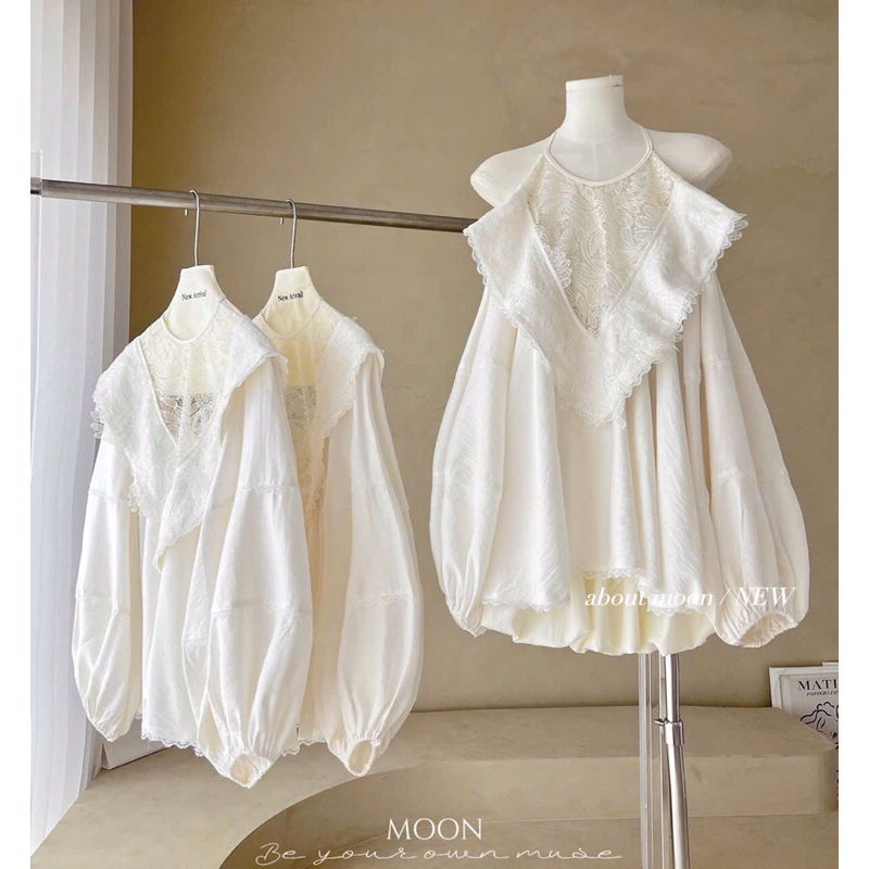 ÁO PHỐI REN CỔ V TAY BỒNG TIỂU THƯ FREESIZE - Ảnh Thật Shop KIỀU LINH ST