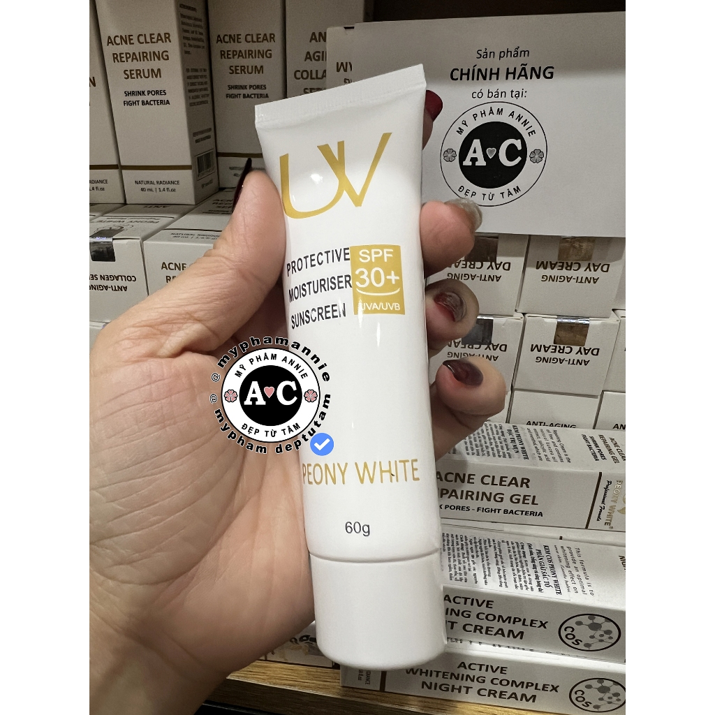Kem chống nắng Peony White ❤FREESHIP❤ Peony White Kem chống nắng UV Nano siêu mịn 60g