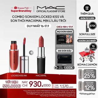  MAC - Bộ 2 món: Son kem Locked Kiss Ink Lipcolour, Son thỏi MACXIMAL Matte 3.5g