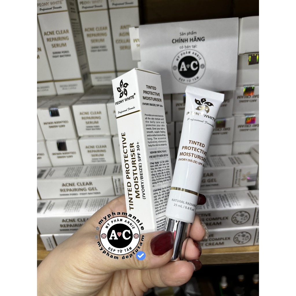 KCN Peony White BB nâng tông che khuyết điểm Kem chống SPF 30 Peony White Tinted Protective Moisturi