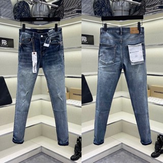 Quần jean bò nam Purple skinny xanh wash bạc cào rách nhẹ dập nhăn loang 3D ống mác lụa boy phố QJ601P