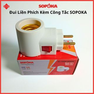 Đui Đèn Liền Phích Cắm Sopoka - Đuôi Đèn Có Công Tắc Dùng Cho Bóng Từ 1W - 50W, Model DLP1, BH 2 Năm