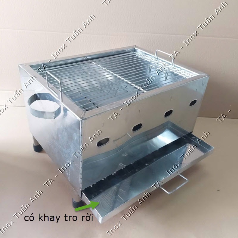 Bếp nướng than inox để bàn - Lò nướng than, lò nướng inox dã ngoại LNDB