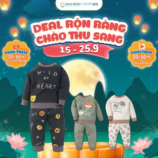 Bộ quần áo dài tay cho bé Mompa 1-5 tuổi vải nỉ Cotton ấm áp thông thoáng mềm mại 861