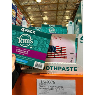  Kem đánh răng tự nhiên làm trắng răng loại bỏ mảng bám Tom's of Maine Antiplaque & Whitening Natural Fluoride-free 130g 