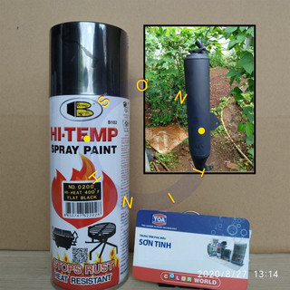 Sơn Xịt Chịu Nhiệt Độ Cao màu đen mờ HI-TEMP BOSNY NHẬP THÁI LAN 200độ C ~ 400 độ F