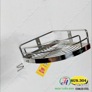 Kệ góc inox 1 tầng Inox 304 - Kệ góc 1 tầng 100% SUS 304 - Kệ nhà tắm