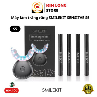  Máy làm trắng răng SMILEKIT SENSITVE S5  tặng kèm 4 bút del trắng răng  hỗ trợ vệ sinh răng miệng tại nhà 