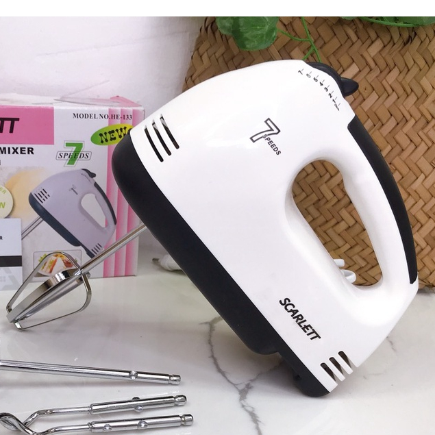Máy đánh trứng cầm tay Scarlett 7 tốc cấp độ công suất 180 W tiện dụng bền đẹp