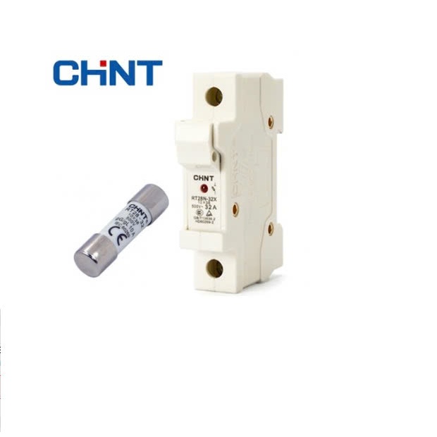 TH Cầu Chì Chint RT28N-32X có đèn báo, Ruột cầu chì CHINT RT28-32 2A 4A 6A 10A 16A 20A 25 32 40, Vỏ Đế cầu chì 1P