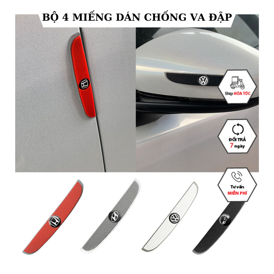 Bộ 4 miếng VD4 chống va đập full logo hãng xe chất liệu PVC