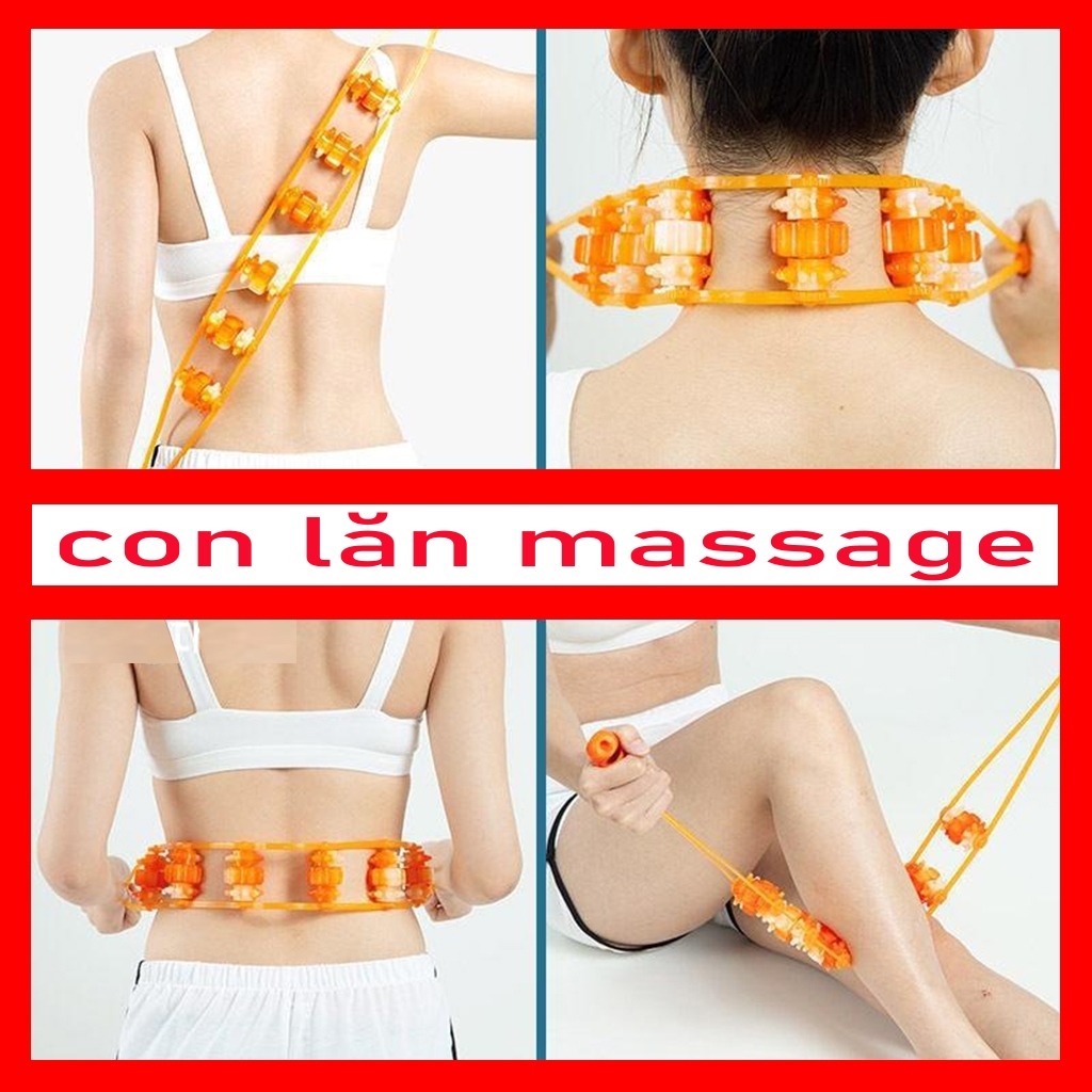 (Dụng cụ con lăn cầm tay) Dây lăn Massage cổ vai gáy, massage lưng bụng toàn thân, massage cột sống, cổ, chân, đùi