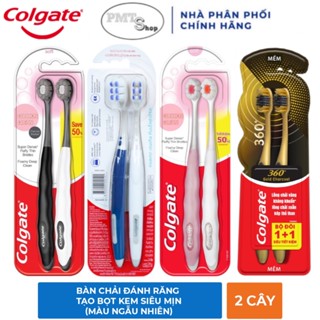 Bộ 2 Bàn chải đánh răng Colgate Gentle Gum Expert / Cushion Clean Comfort Gold Charcoal Optic White