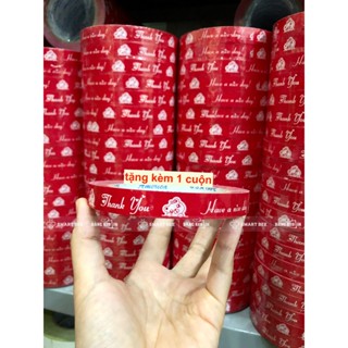   TẶNG QUÀ  Combo 1 cây băng keo THANK YOU 15mm dán ly dán hộp dán túi 