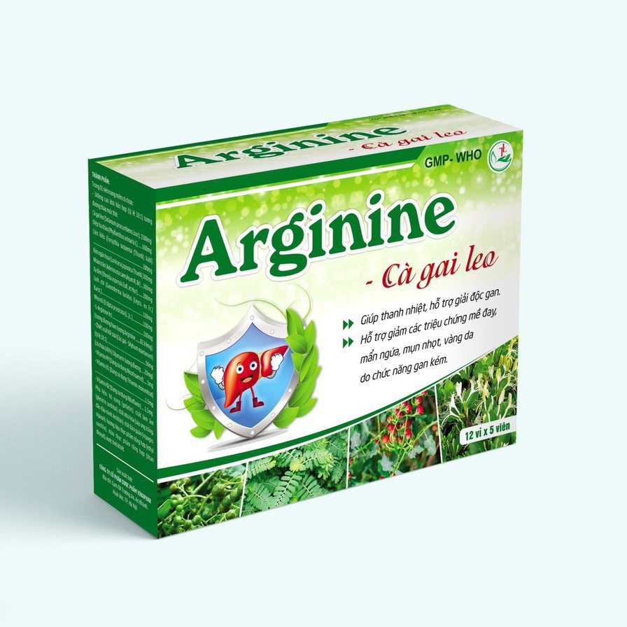 Viên uống bổ gan Arginin Cà Gai Leo giải độc gan, hạ men gan - Hộp 60 viên