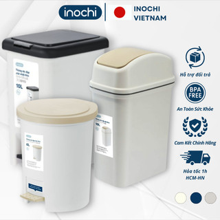 Thùng rác nhựa nắp lật thông minh inochi 5/10/15l làm sọt rác văn phòng, khách sạn, gia đình thrnl05