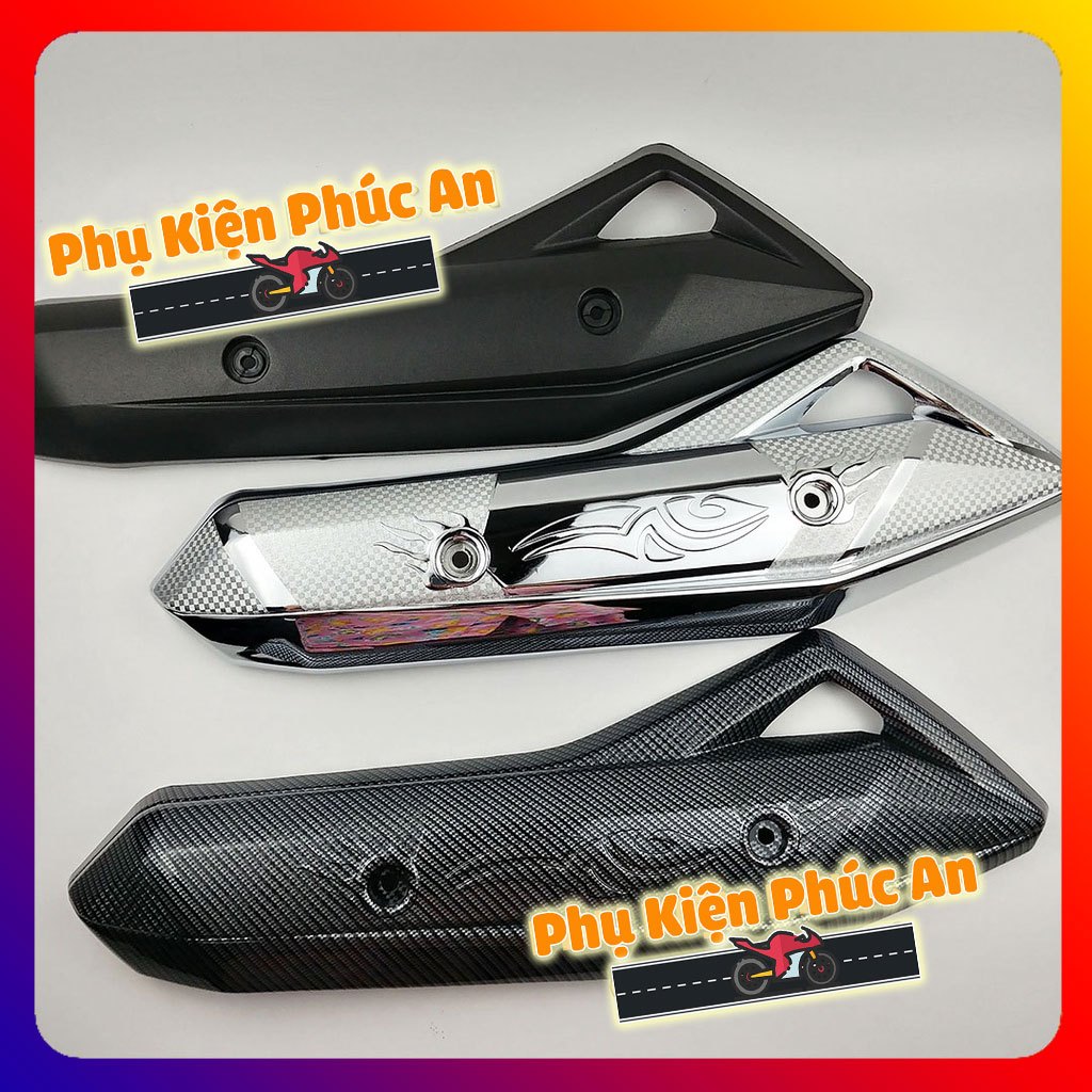 Ốp che ống pô xe Airblade AB năm 2013 2014 2015 - pát bô cách nhiệt ống xả air blade đen nhám xi ino