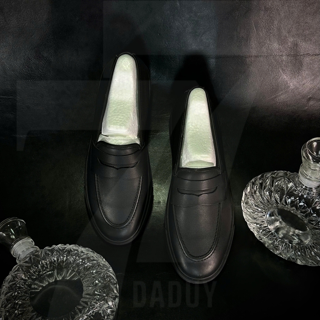 Giày FULL BLACK CROCODILE OXHIDE Slip On da bò thuộc - đế thể thao năng động DG118