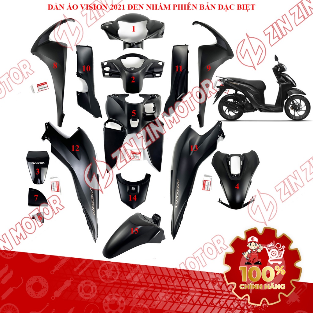 Dàn Áo Vision 2021 Đen Nhám Phiên Bản Đặc Biệt Chính Hãng - ZZM