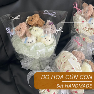 Quà tặng 20/10, Bó Hoa Gấu Bông, Đồ Handmade Tự Làm, Bó Hoa Hình Cún 6 Bông, Quà Tặng Sinh Nhật