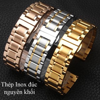 Dây đồng hồ nam nữ thép inox đúc đặc, size 18mm 20mm 22mm 24mm - dây đeo đồng hồ kim loại milaneses, khóa bướm cao cấp