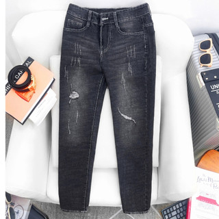quần jean nam dài xám nhiều màu kiểu đơn giản rách nhẹ, form slimfit chất co giãn thoải mái giá rẻ