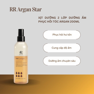 Xịt dưỡng 2 lớp dưỡng ẩm và phục hồi tóc Rrline Argan Leave in Conditioner 200ml