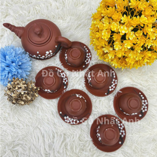 Bộ ấm chén bình trà gốm tử sa bát tràng hàng cao cấp trang trí nhà cửa phòng khách, Đồ gỗ NHẬT ANH