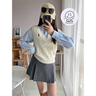 Áo Len Gile Nữ, Áo Sát Nách Len Dệt Kim Cổ Tim Phối Thừng Cổ Tim Phom Vừa Phong Cách Ulzzang Hàng Qccc | Smide Clothing