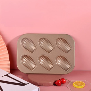 Khuôn 6 bánh sò Madeleine chống dính/ Dáng dài