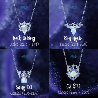 Dây chuyền 12 Cung Hoàng đạo  - Dây chuyền bạc thật 925 - Mẩu chuyện tình của tôi - Tặng Setbox