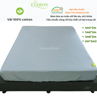 Drap ga chun mỏng Everon 100% cotton màu xanh ghi EVT 25007