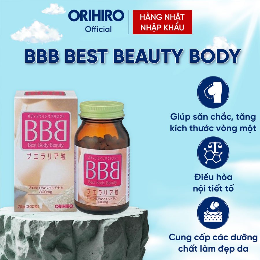 Viên uống ORIHIRO BBB Best Beauty Body tăng kích thước, săn chắc ngực 300 viên (có che tên)