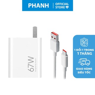 Sạc Xiaomi 67w chính hãng Sạc nhanh Mi Charge Turbo Max 67w dây sạc Xiaomi Type C PHANH bảo hành lỗi 1 đổi 1