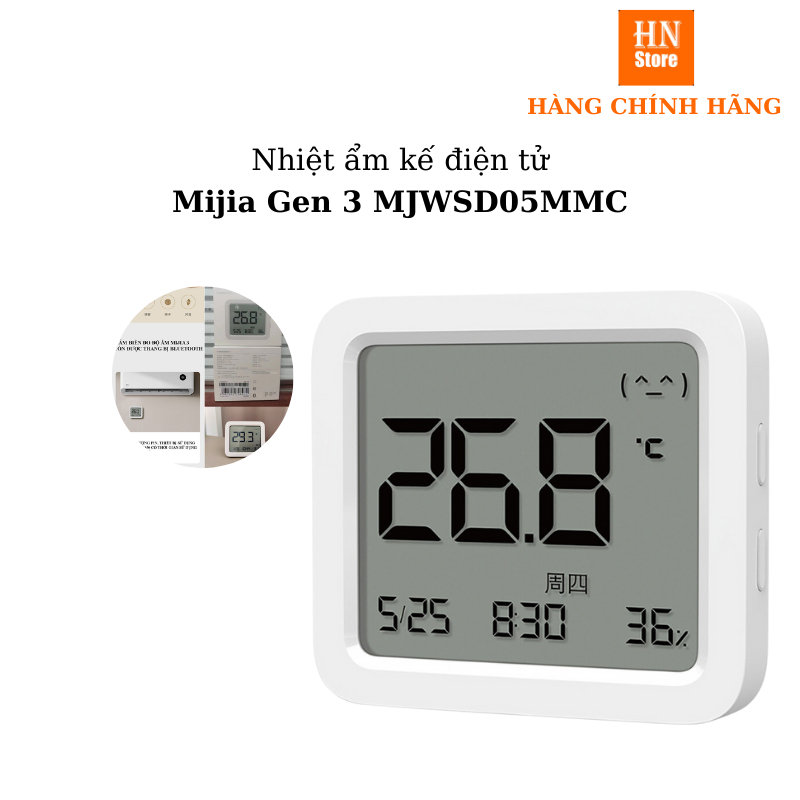 Nhiệt độ độ ẩm kế Mijia gen 3 model mới 2023 có ngày giờ - Shop  MI HN Store