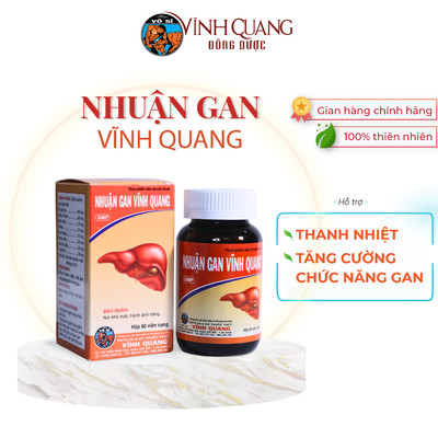 06/06/27 Nhuận Gan VĨNH QUANG - Thanh nhiệt, tăng cường chức năng gan, gan nhiễm mỡ - Hộp 60 viên