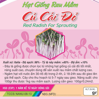 HẠT GIỐNG RAU MẦM CỦ CẢI ĐỎ 20G