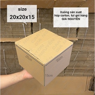 Combo 50 hộp bìa carton 20x20x15 hình vuông dùng để gọi hàng vận chuyển online