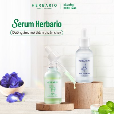 Serum chăm sóc da mặt dưỡng ẩm, giảm mụn mờ thâm thuần chay Herbario 30ml