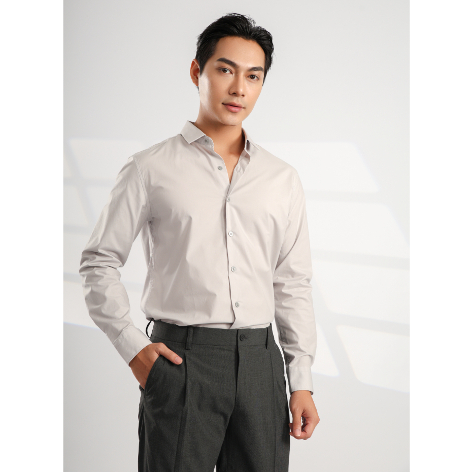 Áo sơ mi DUGARCO dài tay cotton trơn nam cao cấp 238SM21053