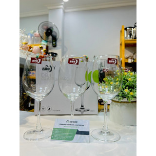  Bộ 6 Ly Uống Rượu Vang Thủy Tinh Deli  EJ5201 Đẹp Sáng Bóng Trong Suốt Giá Rẻ Dung Tích 350ml 
