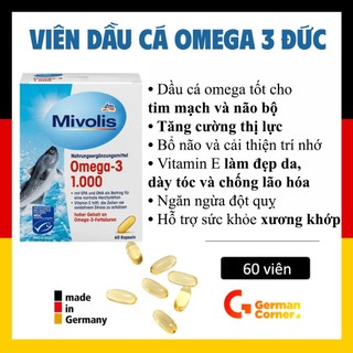 Viên uống dầu cá Omega 3(chính hãng Đức)60 viên