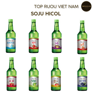 Rượu Soju Hicol Original Fresh - Peach - Strawberry - Blueberry - Apple - Grapefruit - Plum - Hàn Quốc - 12 Độ - 360ml