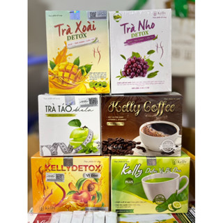 Trà kelly detox vị đào bí đao cà phê hàng chuẩn kèm vitamin