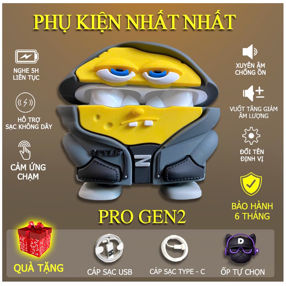 Tai Nghe AT  ProGen2 Vuốt Tăng Giảm Âm LƯợng (Tặng Ốp-Tặng Cap) - Bảo Hành 6 Tháng Nhét Tai Bluetooth Earphone Nghe Nhạc