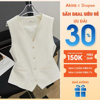 Áo gile nữ 2 túi, áo vest cổ tim phối khuy loại đẹp dày 2 lớp