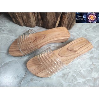 Guốc Gỗ Guốc Mộc Quai Nhung 2 Lớp Cao 3 - 4 Phân ( đế cao su 2 lớp  )