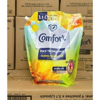 Nước xả vải Comfort phơi trong nhà hương nắng mới túi 3.1 lít